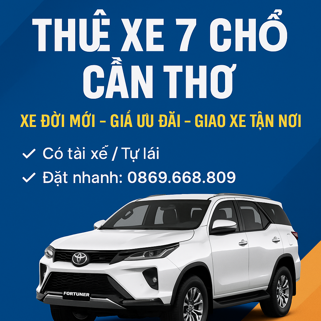 thuê xe 7 chỗ Cần Thơ